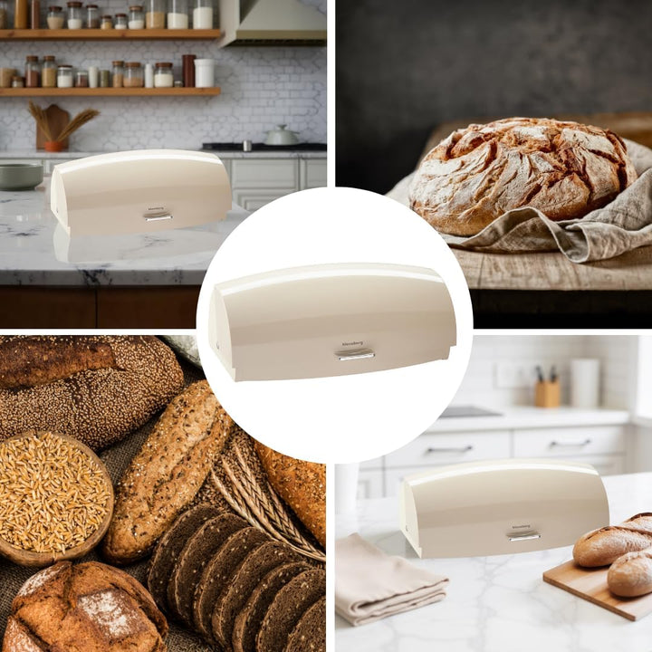 Klausberg Stahl-Brotkasten, elegant und funktional mit Glanz, Behälter für Brot, Brötchen und Kekse