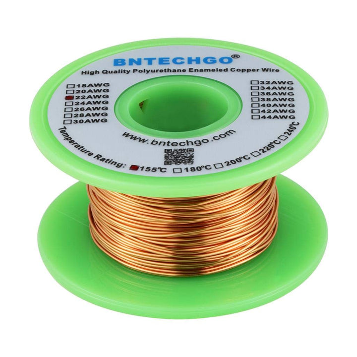 BNTECHGO 22 AWG Magnet Wire - Enameled Copper Wire - Enameled Magnet Winding Wire - 4 oz - 0.0256"Di