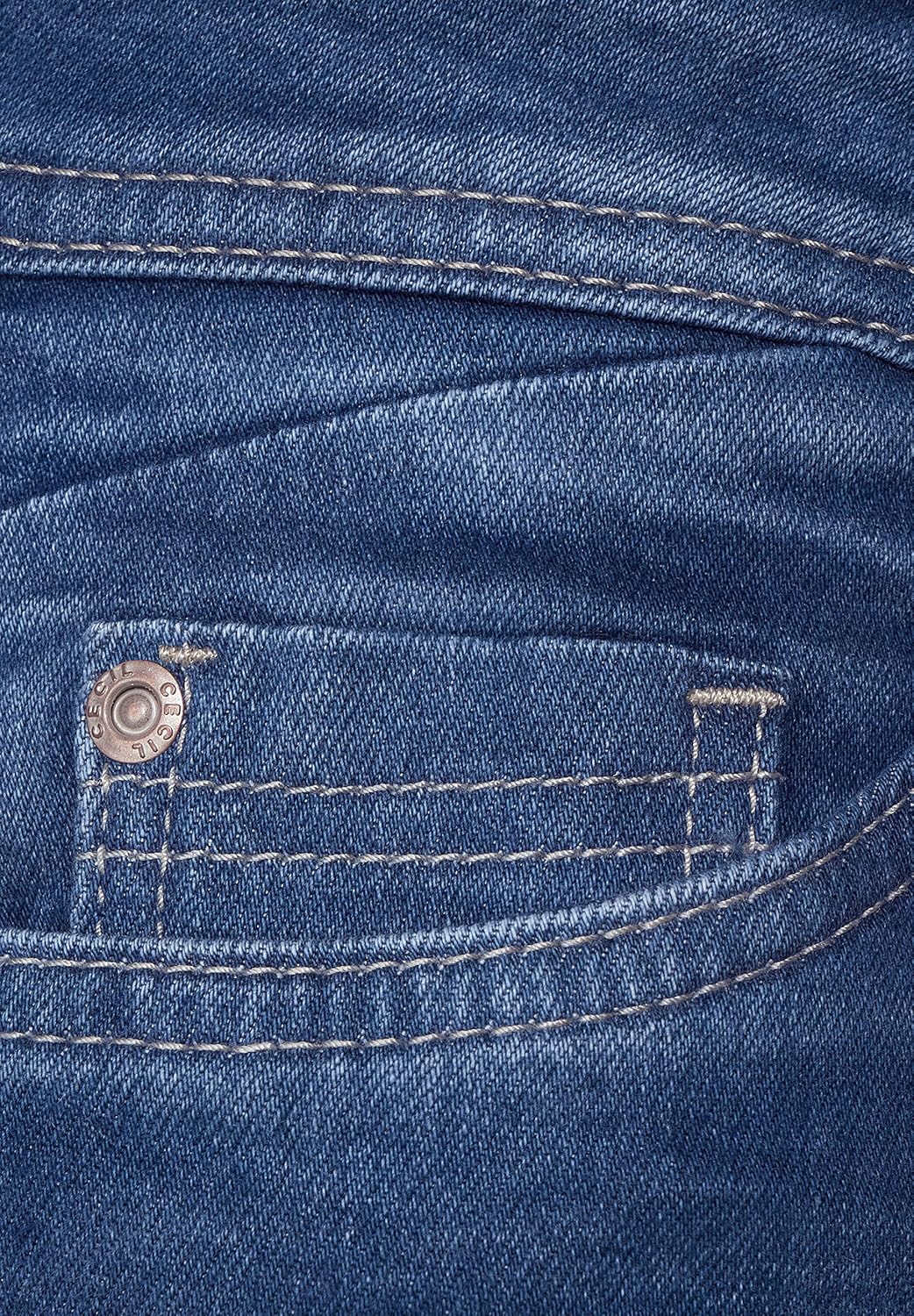CECIL Damen B375639 Jeanshose, mid Blue wash, W25/L32