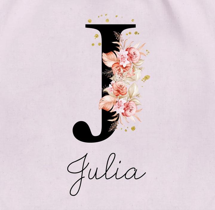 Turnbeutel Rucksack - Initialen - Buchstabe mit Name personalisiert I Anfangsbuchstabe I Initiale -