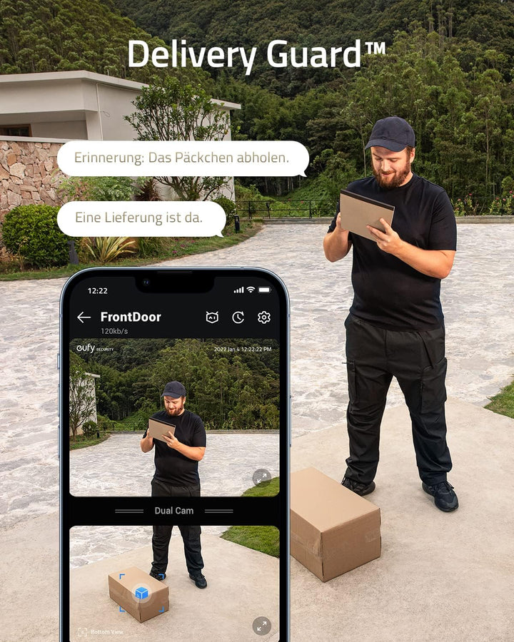 eufy Security Video Doorbell S330 Dual Camera, Akkubetriebene Video Türklingel mit Kamera &amp; Homebase