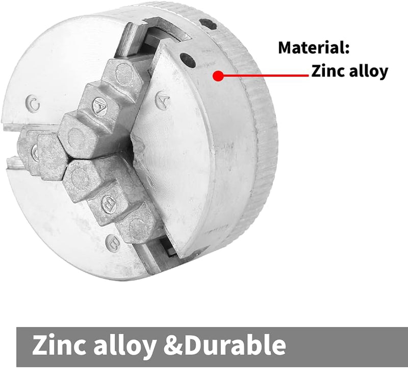 Mini Drehbank, 3 Metalldorn Reversible Professionelles Zubehör Zinklegierung 3 Backen Spannzangenzub