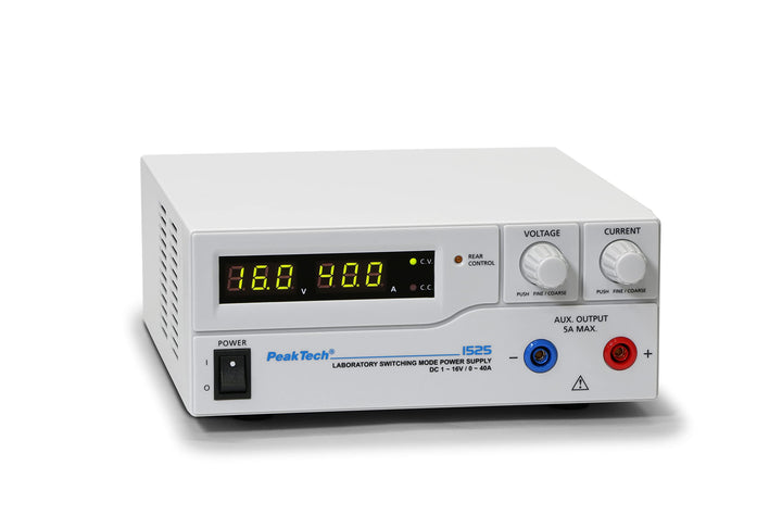 PeakTech 1525, Labor-Schaltnetzteil DC 1 - 16 V / 0 - 40 A 1-16 V/ 0-40 A, 1-16 V/ 0-40 A