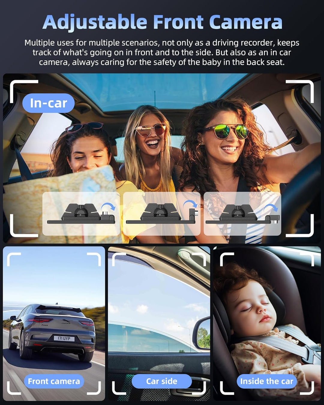 Exklusiv 10,26 Zoll Carplay Display Android Auto Display mit 180° Drehen 2,5K Dashcam, Wireless Auto