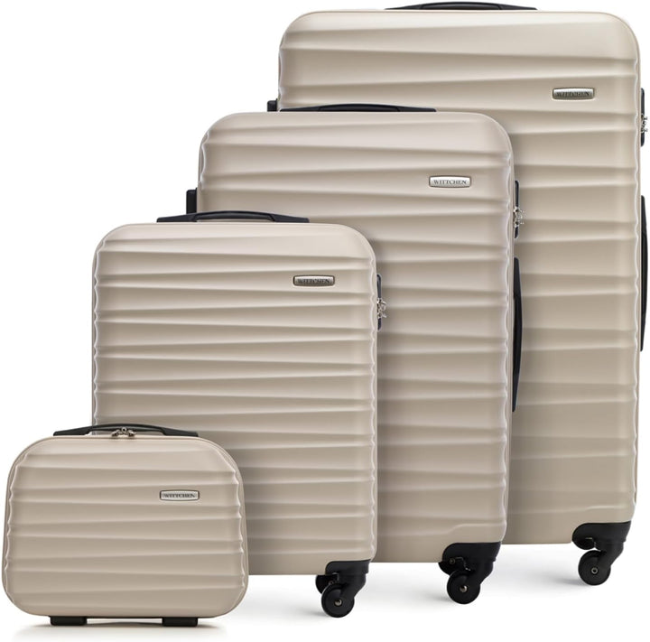 WITTCHEN Reisekoffer 4er Koffer-Set Rollkoffer Trolley Handgepäck Hartschale aus ABS mit 4 Spinner-R