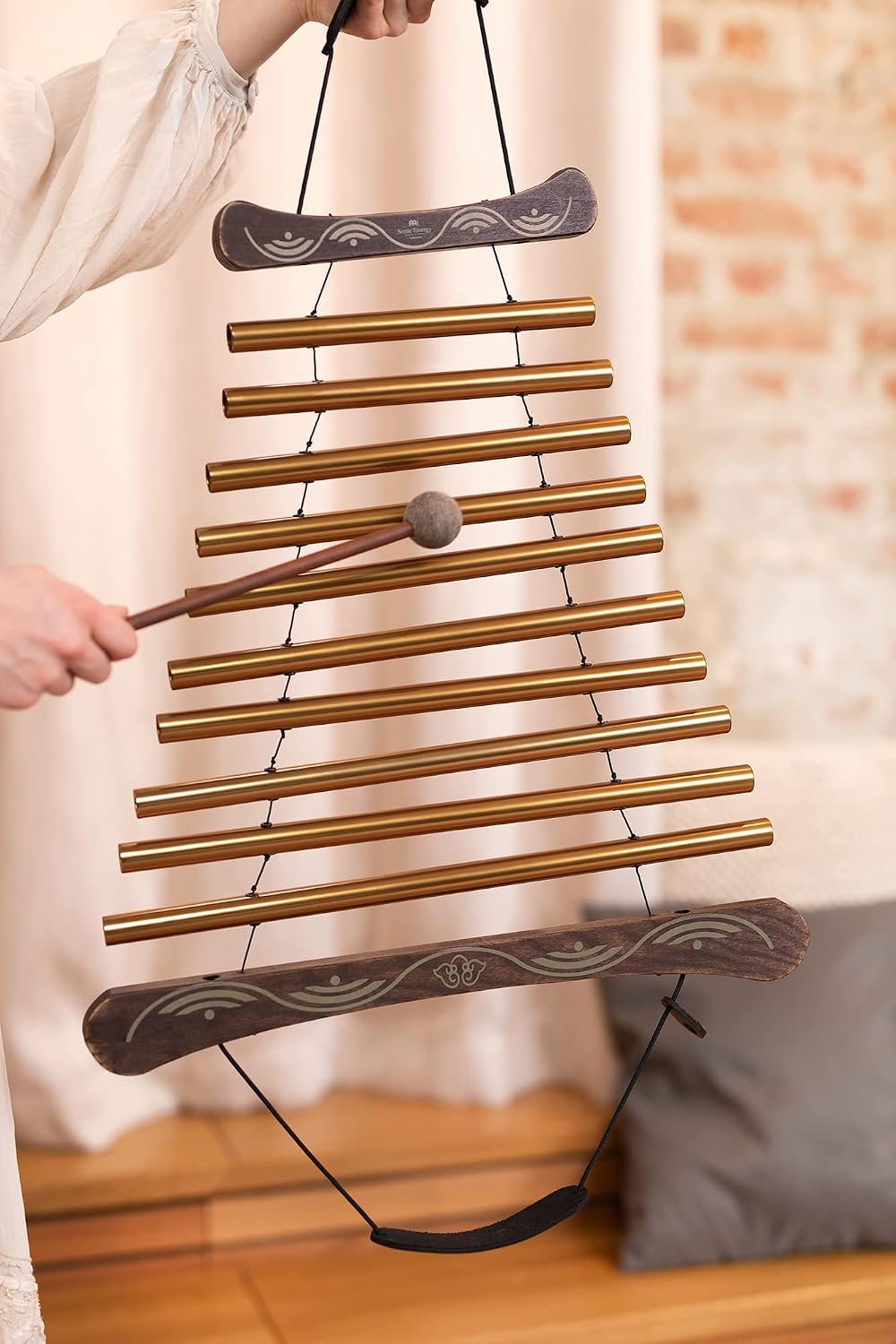 Sonic Energy Meditation Flow Chime – 10 Töne Klangspiel in D Dur (440 Hz) – für Entspannung u. Klang