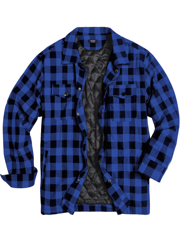 COOFANDY Herren Hemd Flanellhemd Kariert Gefüttert Holzfällerhemd Langarm Casual Button Down Winter