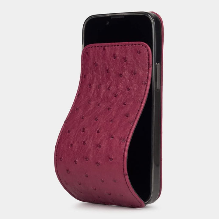 Marcel Robert - Handytasche für iPhone 13 MINI - Patentiertes Modell - hergestellt aus echten Straus