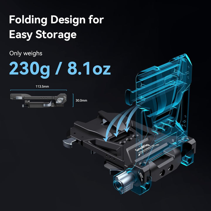 SMALLRIG V-Mount Battery Plate, V-Lock-Akku Mounting Plate mit Schnellwechselplatte für Arca, Brustp