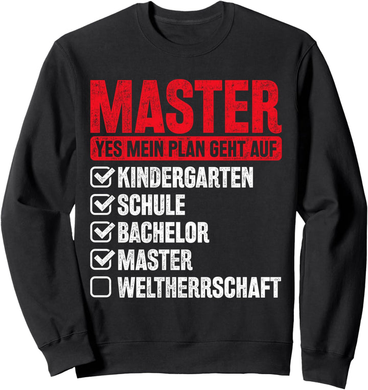 Plan Weltherrschaft Lustiges Master Abschluss Geschenk Sweatshirt