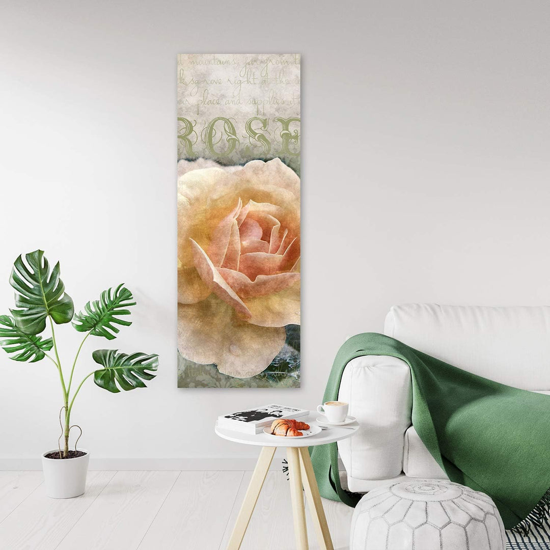 Feeby Wandbilder Rose Blumen XXL 40x100 cm 1Teilig Modern Bilder Bild auf Leinwand Leinwandbilder Wa