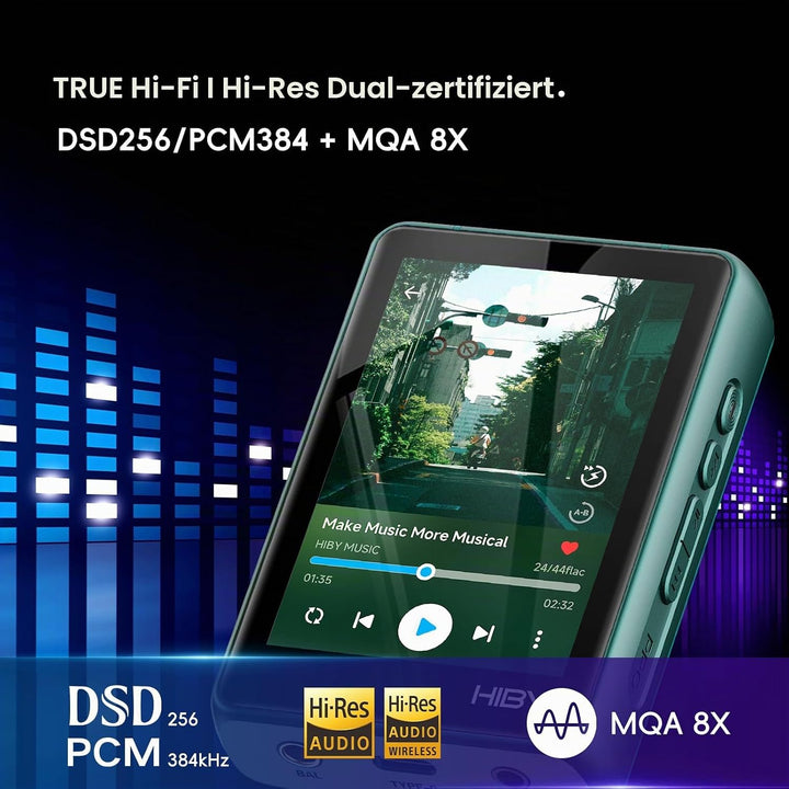 HiBy R3 PROII Musik-Player Qobuz Tidal Player MQA 8X DSD256native Hi-Res Audio zertifizierter MP3-Pl