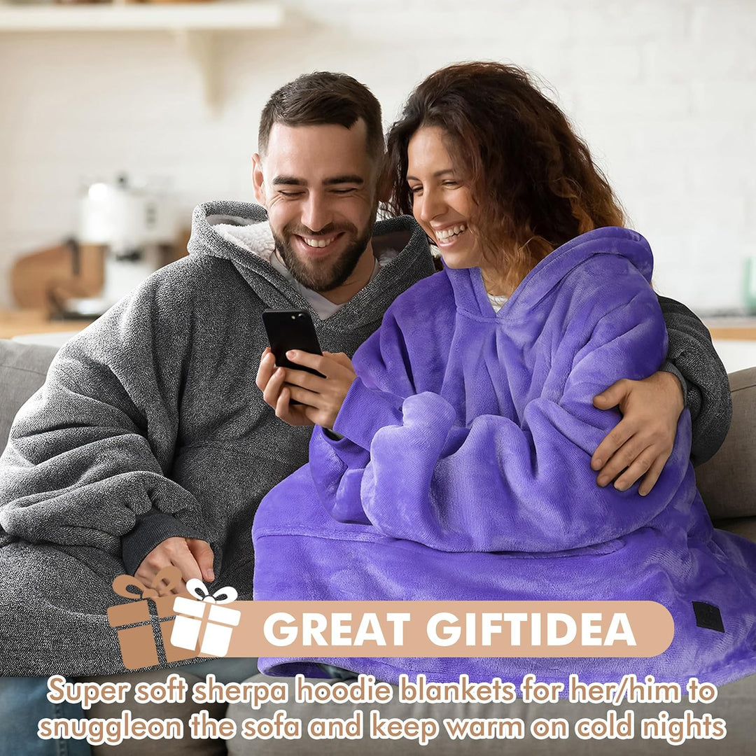Catalonia Classy Oversized Sherpa Hoodie Decke, grosses Kapuzen-Sweatshirt für Frauen, weiche gemütl