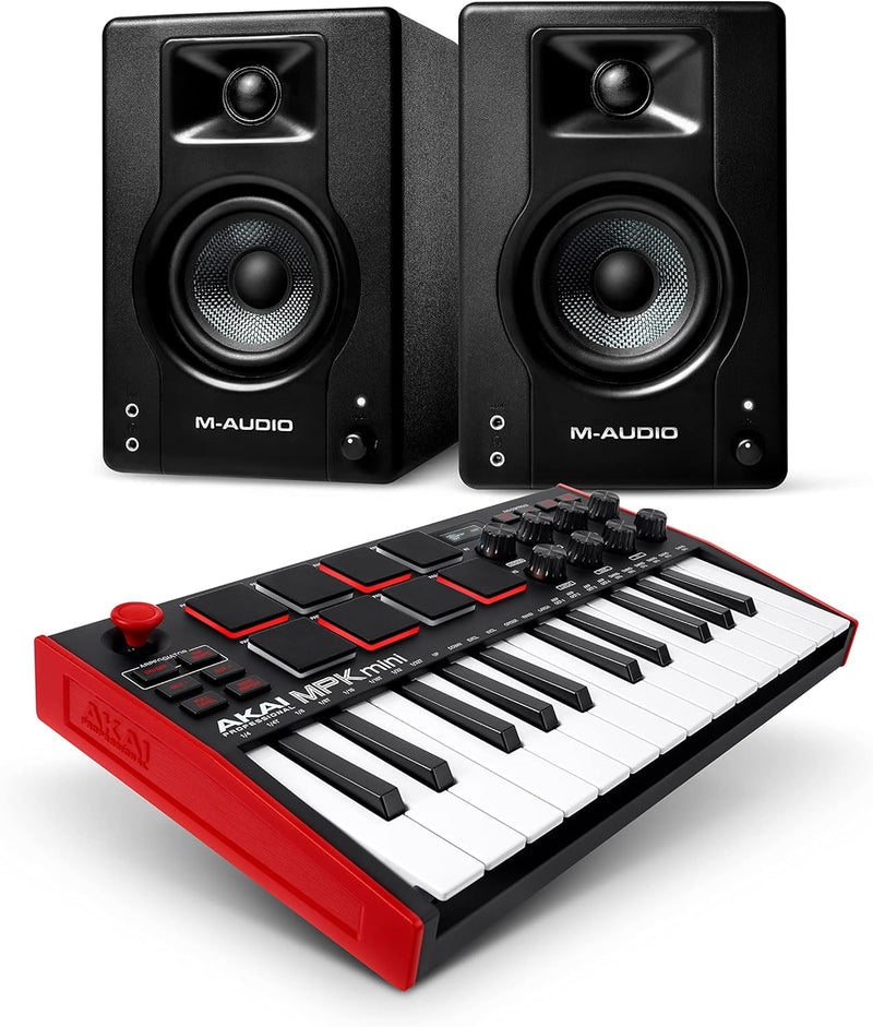 AKAI Professional MPK Mini MK3 & M-Audio BX3 – 25-Tasten USB MIDI Keyboard Controller, Drum Pads und