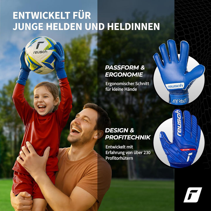 Reusch Unisex Jugend Attrakt Silver Junior Torwarthandschuh 6 Deep Blue / Deep Blue, 6 Deep Blue / D