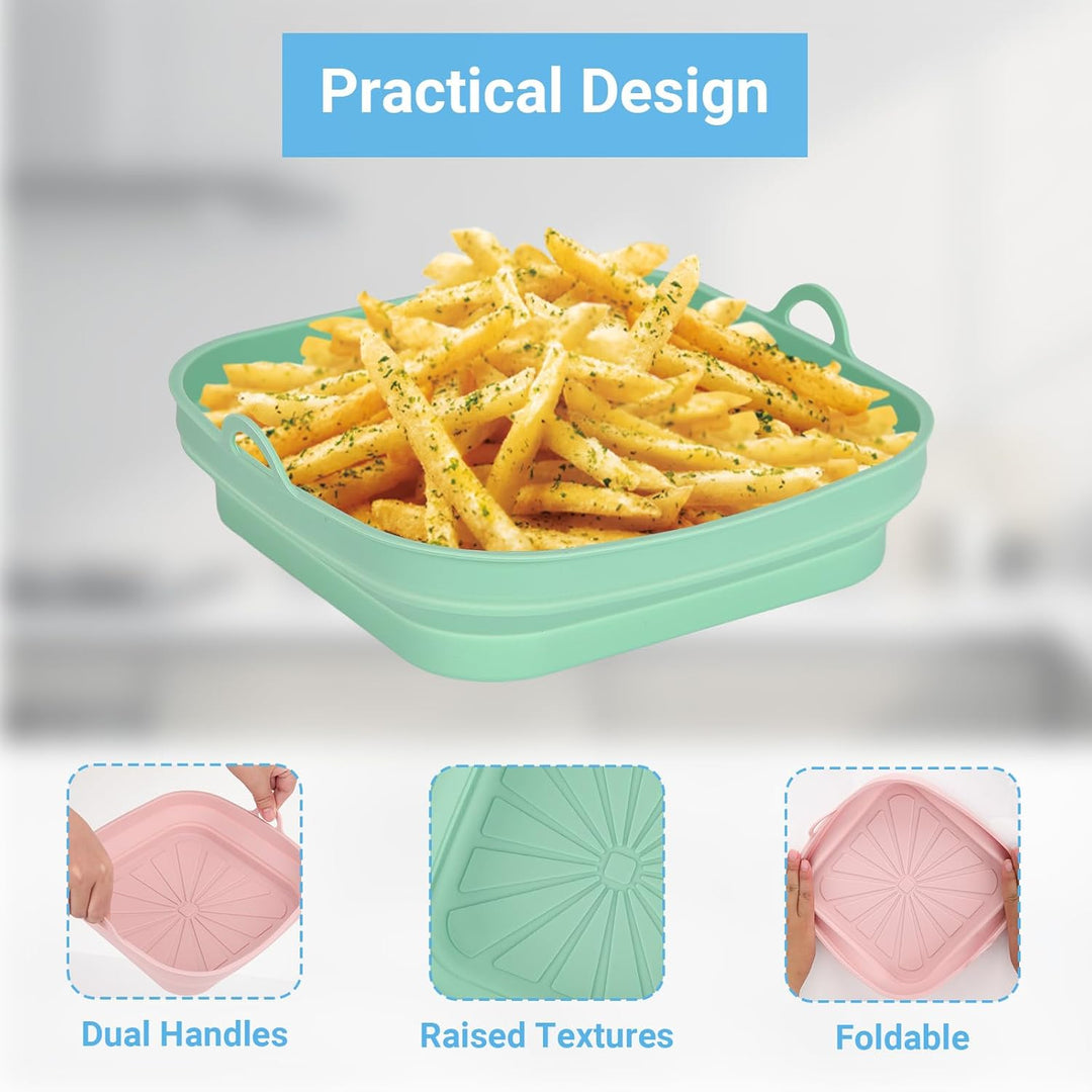 Alyvisun Silikonform für Heissluftfritteuse, 2 Stück Airfryer Silikon Backform Wiederverwendbar Sili