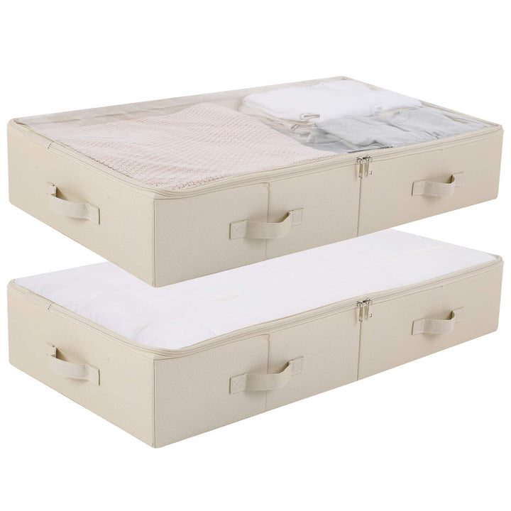 2er-Pack, geräumige, sichtbare PVC-Aufbewahrungsbehälter mit Deckel unter dem Bett für Schuhe, Decke