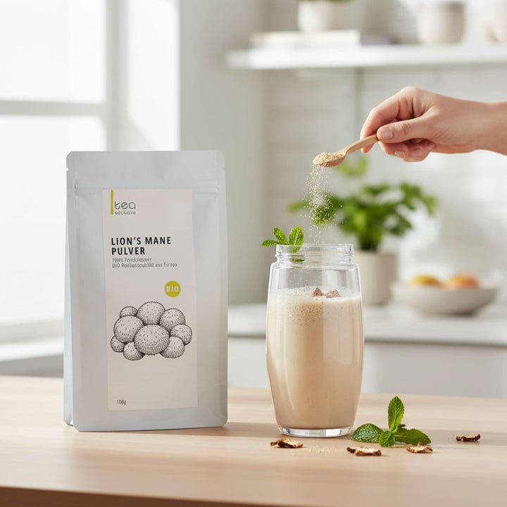 BIO Lions Mane Pulver 100% Fruchtkörper aus Europa Vitalpilz Pilzpulver fein gemahlen im Shellbroken