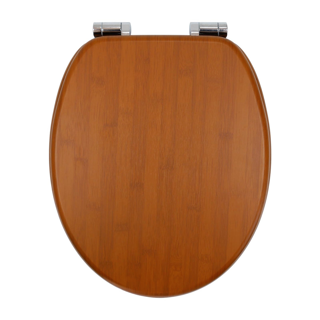 WC Sitz mit Absenkautomatik, hochwertiger Toilettendeckel aus MDF Holz, Einfache Montage Stabiler Kl