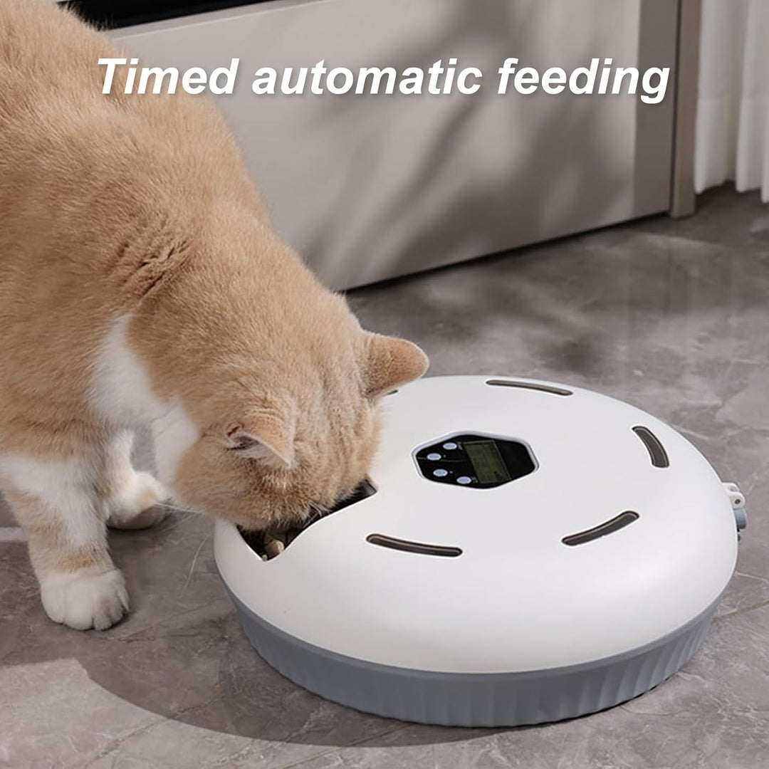Automatischer Katzenfutterspender – 6 Mahlzeiten pro Tag, Frischehaltung mit EIS-Akkus, Einfache Rei