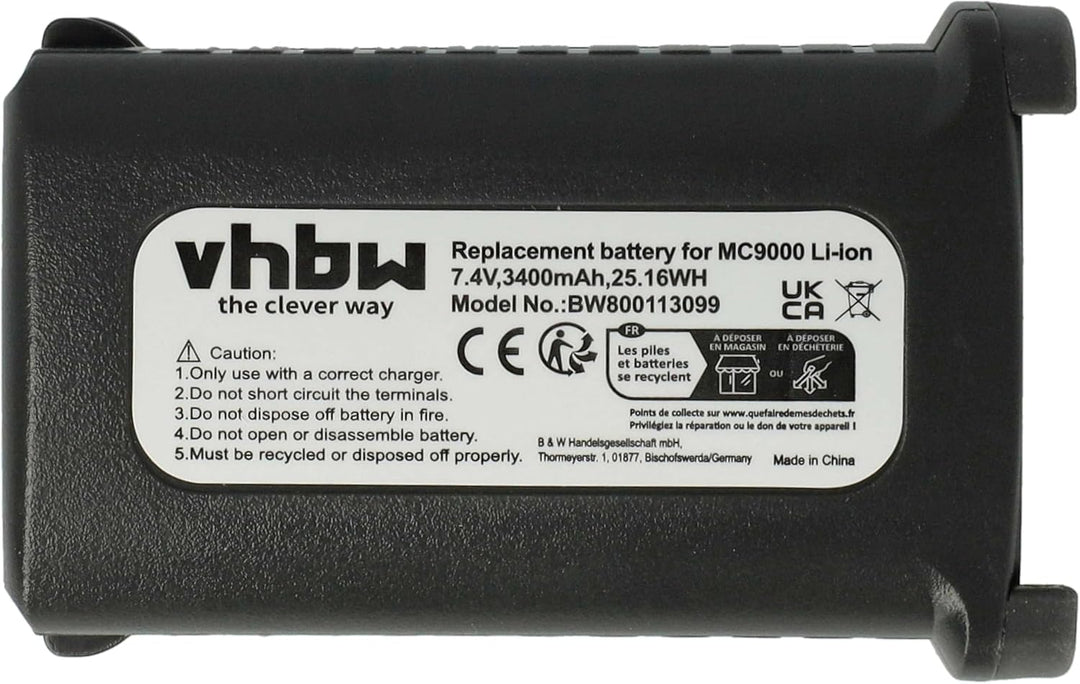 vhbw Akku kompatibel mit Symbol MC9000, MC9000-G, MC9000-K, MC9000-S, MC9010, MC9050 Handheld Comput