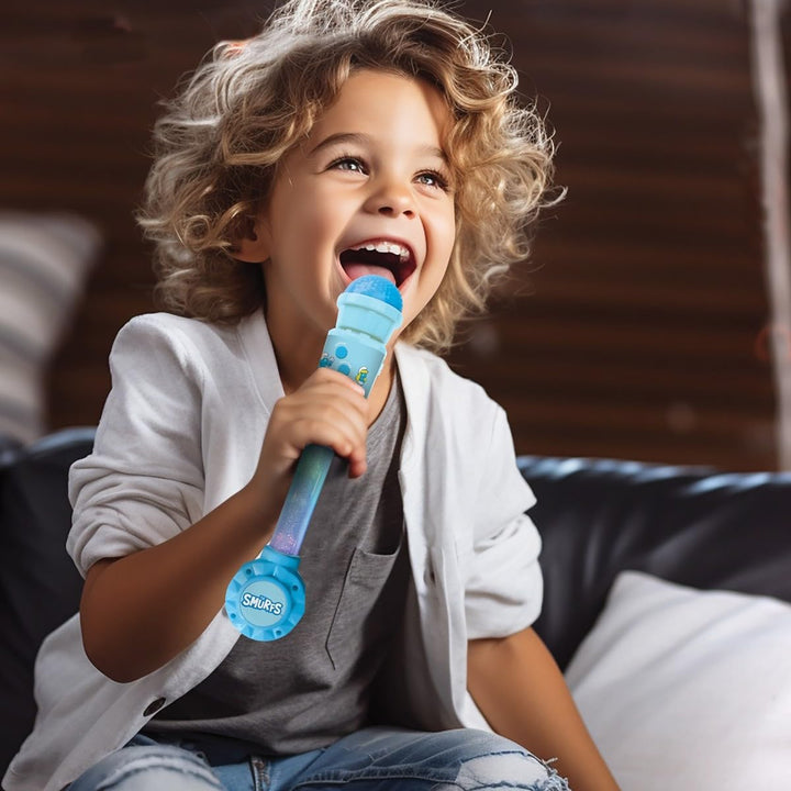 Lexibook, Die Schlümpfe, Leuchtendes Mikrofon für Kinder, Musikalisches Spielzeug, Eingebauter Lauts