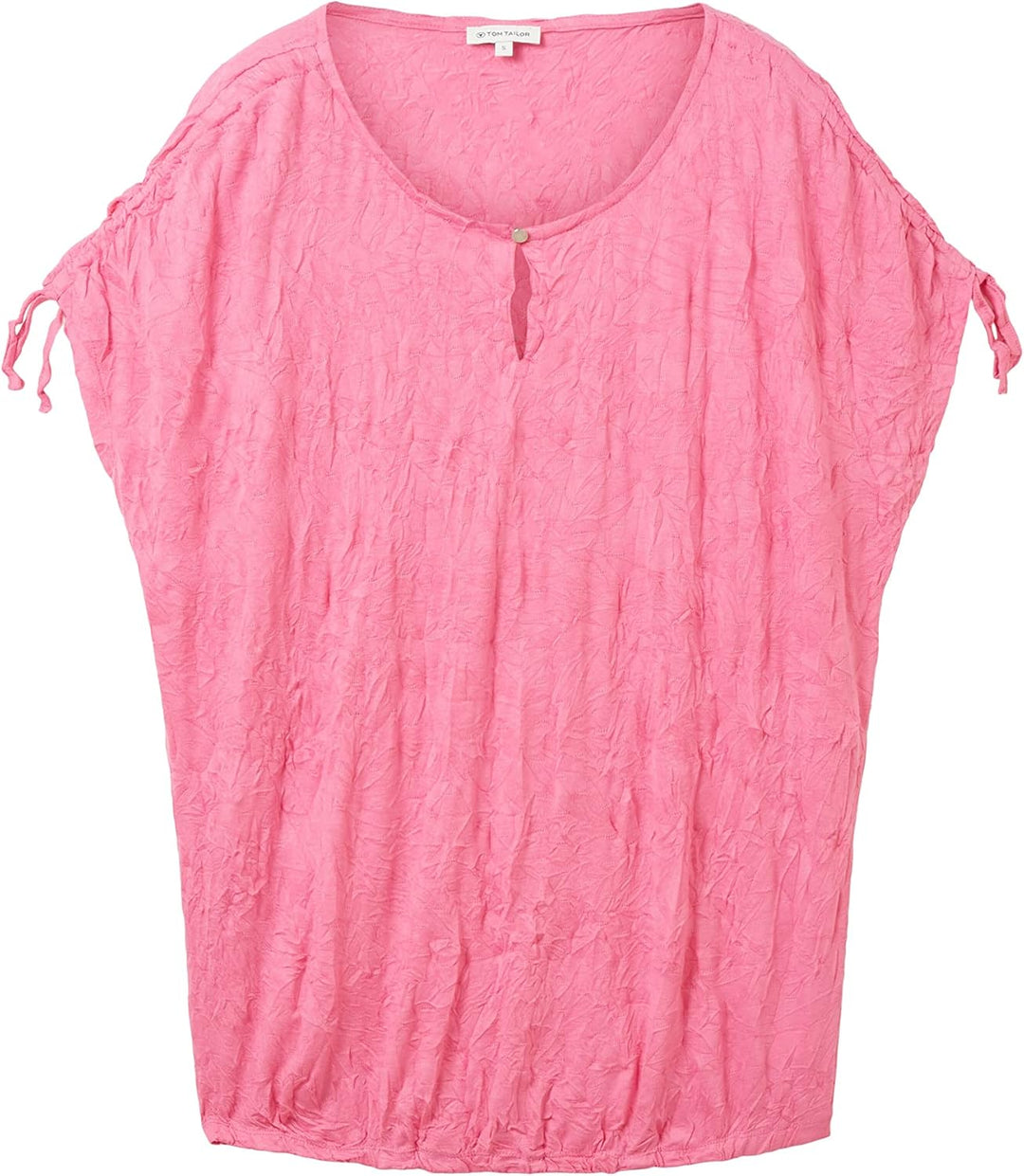 TOM TAILOR Damen T-Shirt mit Raffung &amp; Muster XXS 31647 - Nouveau Pink, XXS 31647 - Nouveau Pink