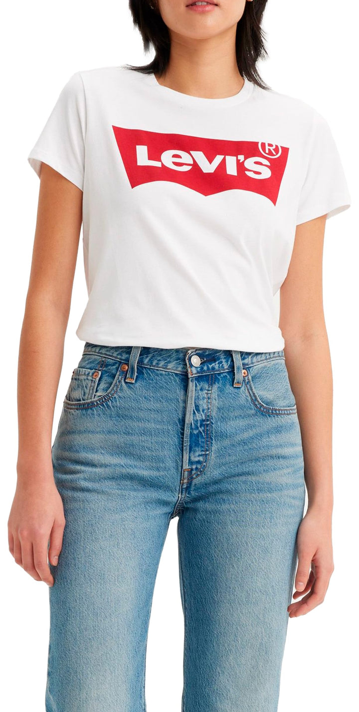 Levi's Damen The Perfect Tee T-Shirt, Large Batwing Logo XXS Batwing White, XXS Batwing White