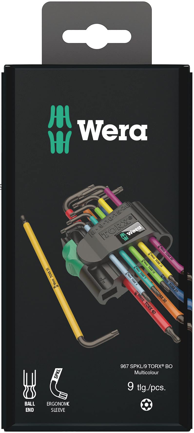 Wera Winkelschlüsselsatz 967 SPKL/9 TORX® BO Multicolour, BlackLaser, 9-teilig, 05073599001 Torx BO