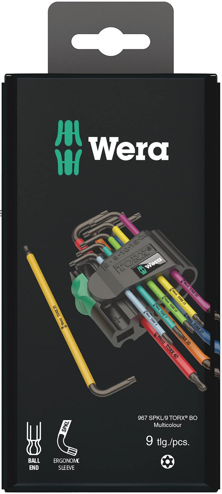 Wera Winkelschlüsselsatz 967 SPKL/9 TORX® BO Multicolour, BlackLaser, 9-teilig, 05073599001 Torx BO