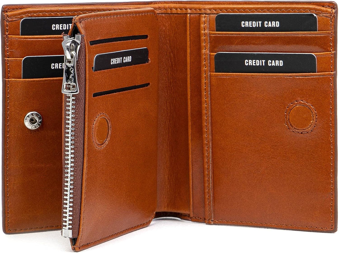 Solo Pelle® Slim Wallet KOMPA mit Münzfach [bis zu 13 Karten] Slimwallet [RFID-Schutz] Kartenetui [L