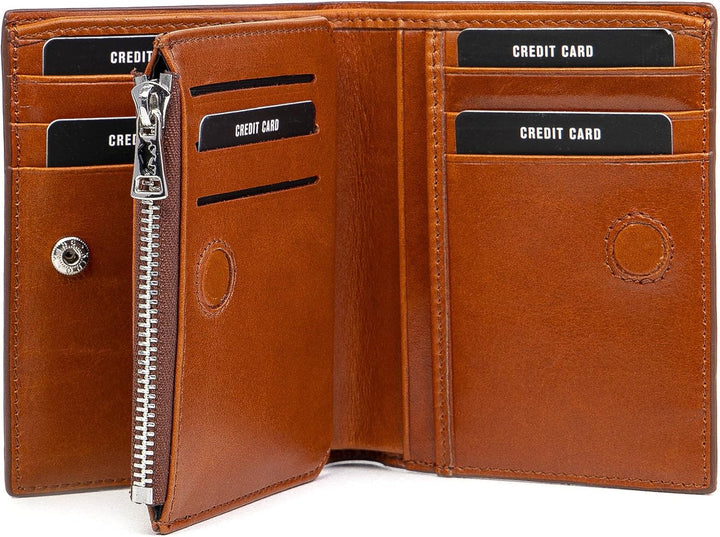 Solo Pelle® Slim Wallet KOMPA mit Münzfach [bis zu 13 Karten] Slimwallet [RFID-Schutz] Kartenetui [L