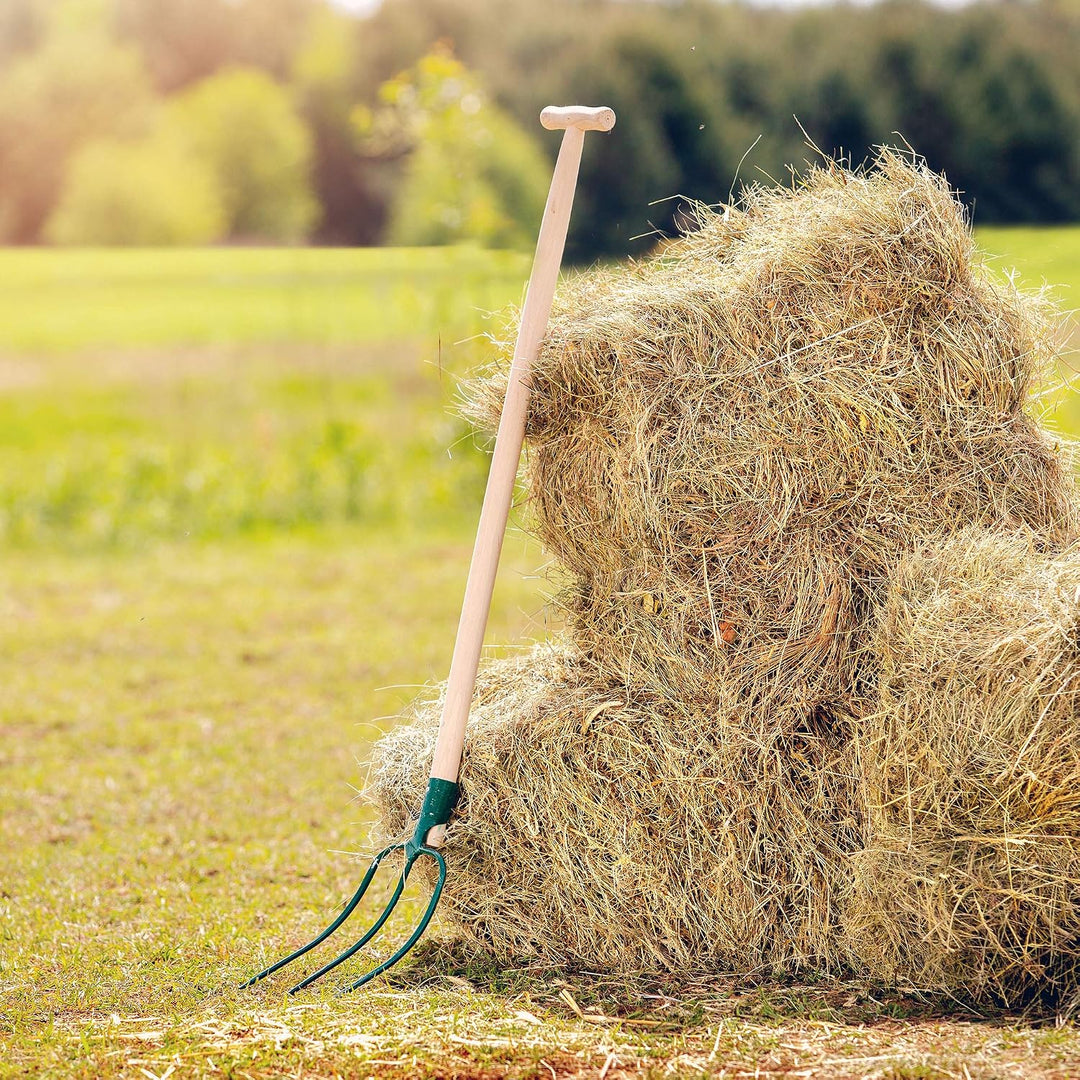 KADAX Heugabel, Forke, Spatengabel, Grabegabel, Mistgabel, Gabel für Garten, Drahtgabel mit Holzstie