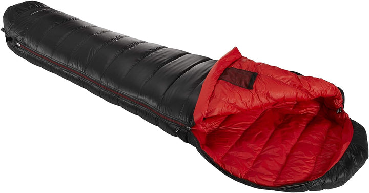 Yeti Vib 250 +5 Grad - Daunenschlafsack Schwarz/Rot XL/LI, Schwarz/Rot XL/LI