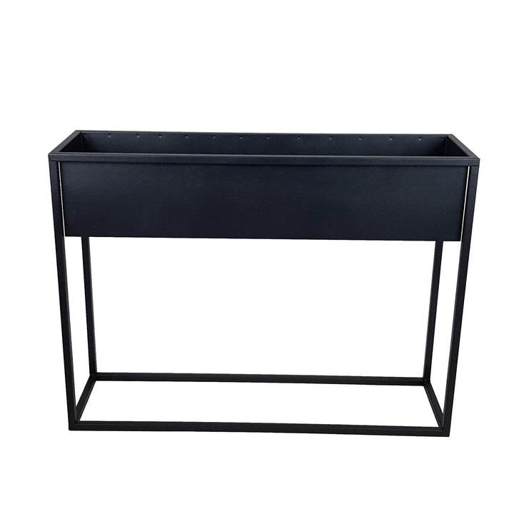 Modern Stella Blumenbeet, h60 x 80 x 21, Aussen Schwarz, Poliertes Metall, Ganzes geschWeisst, Indus