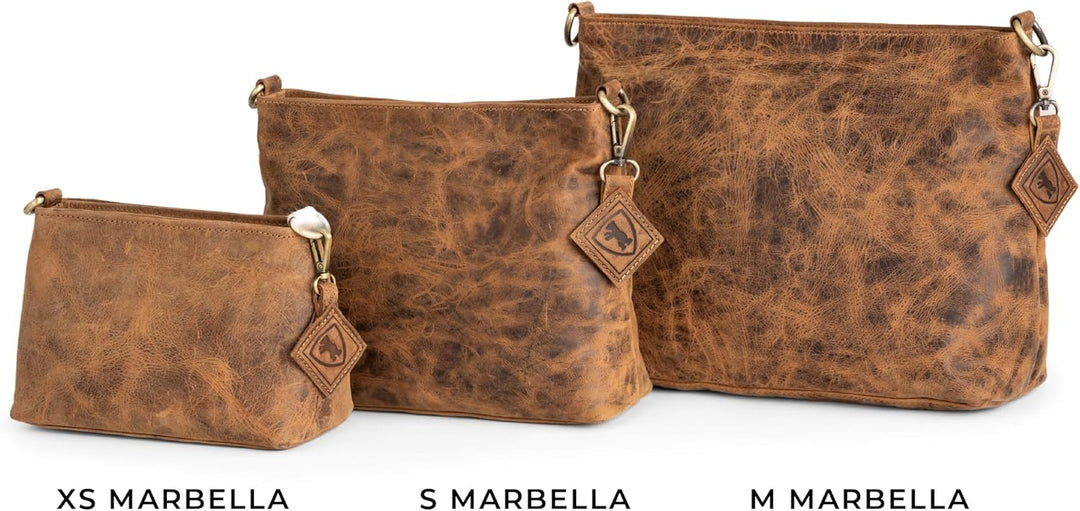 Berliner Bags Vintage Umhängetasche Marbella XS, Kleine Schultertasche Crossbody Bag aus Leder, Hand
