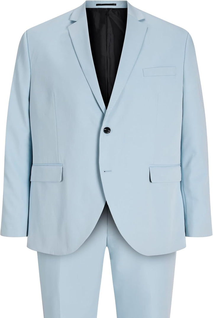 JACK & JONES Male Einreihiger Blazer und Hose Plus Size Regular Fit Anzug 72 Chambray Blue, 72 Gro&#
