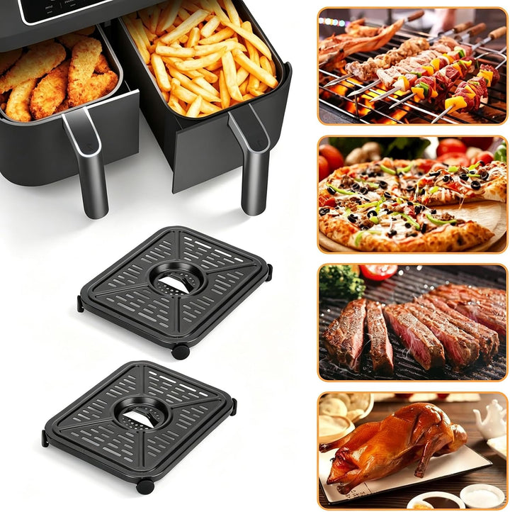 Air Fryer Grill Plate for Ninja Foodi DualZone Heissluftfritteuse 6 in 1 AF400EU DZ401 9.5L, 2 Piece