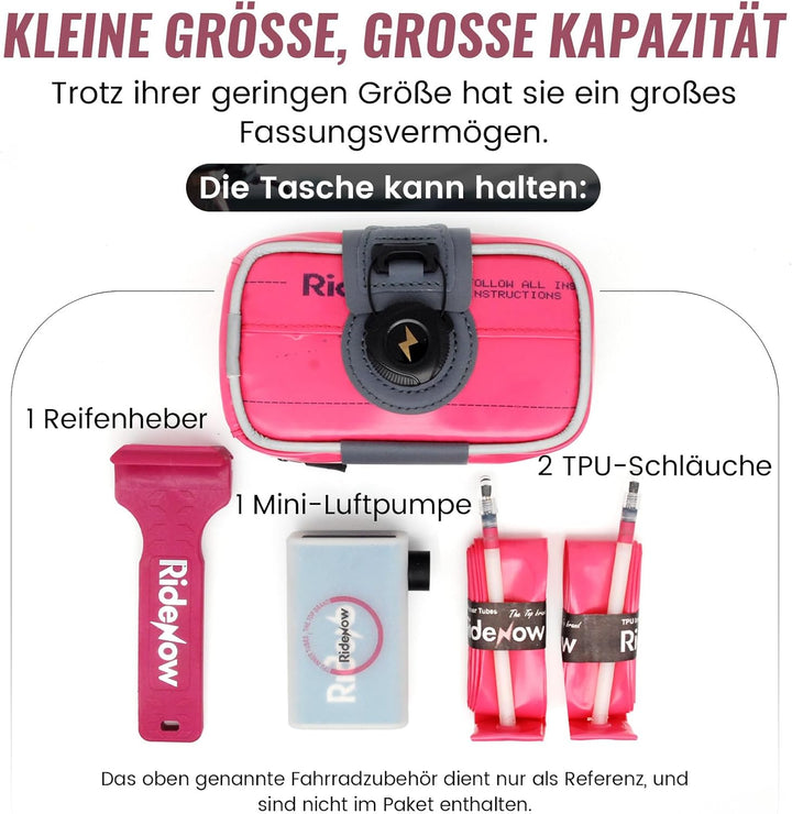 RIDENOW Fahrrad Satteltasche Fahrradtasche aus recycelten TPU-Schläuchen & Gummischläuchen, mit BOA-