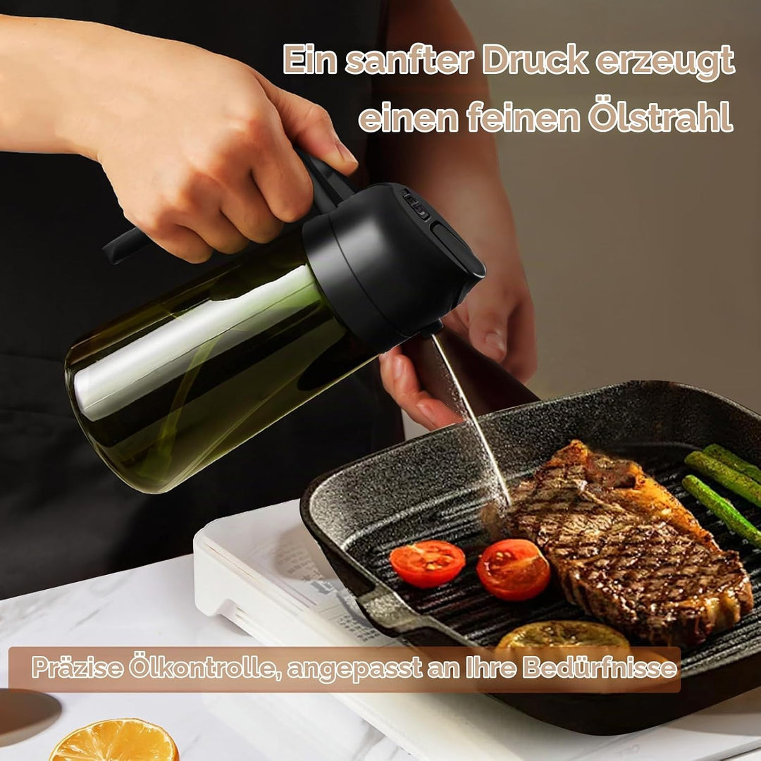 YARRAMATE 2 Stück 470ml Lichtblockierender dunkler Ölsprüher zum Kochen, 2-in-1 UV Schutz ölzerstäub