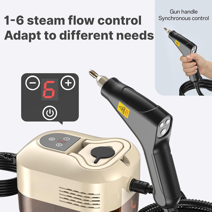 Irishom Handheld Multi-Surface with 6pcs Accessories Screen 6 Levels Adjustable 105℃/221℉ Deep Clean