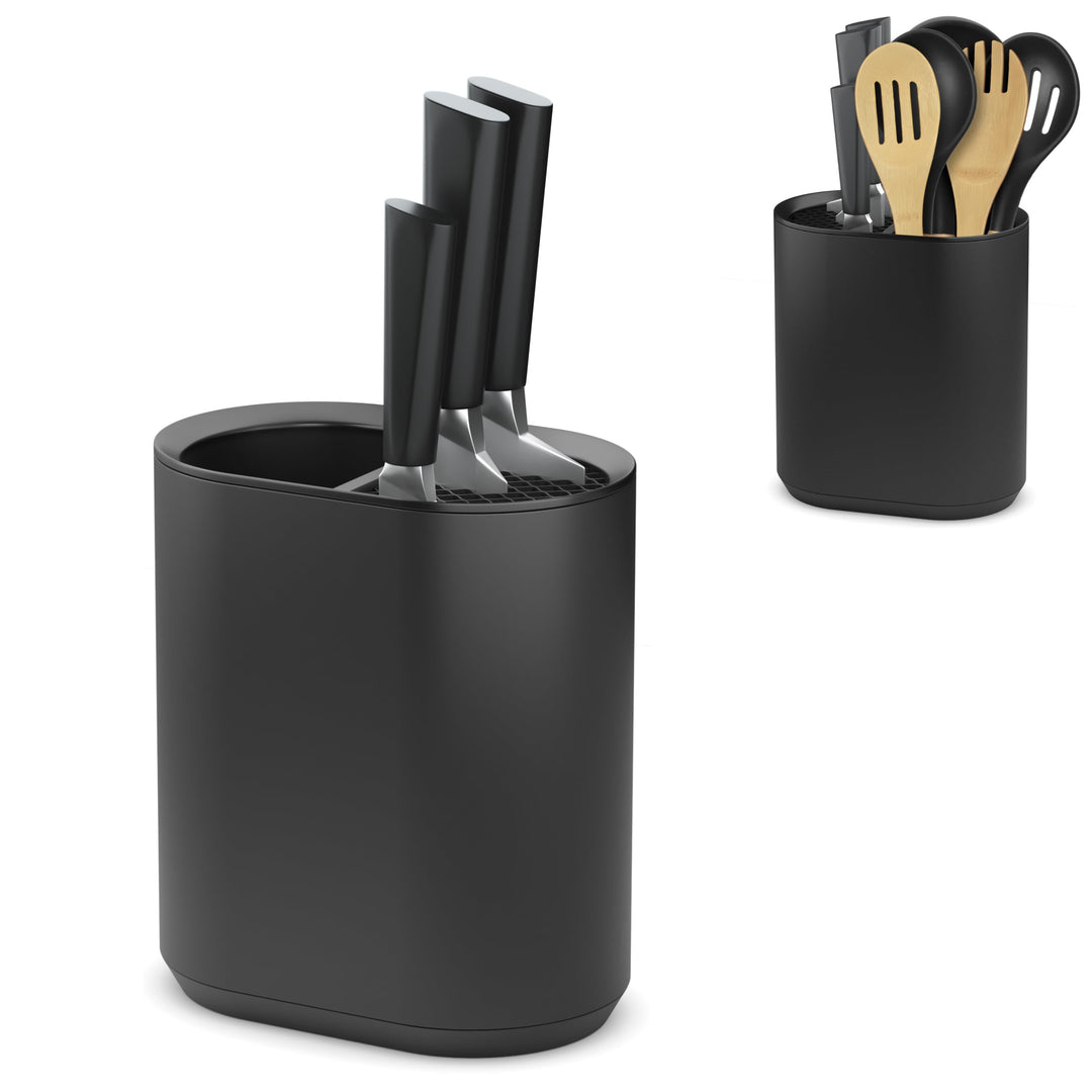 Messerblock ohne Messer und Utensilienhalter Küche, Behälter für Küchenutensilien, Küchenhelfer Aufb