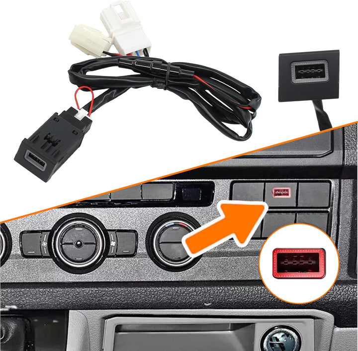 USB Ladegerät Buchse mit Kabelbaum Armaturenbrett Steckdose USB Ladesteckdose Einbaubuchse Schnellla
