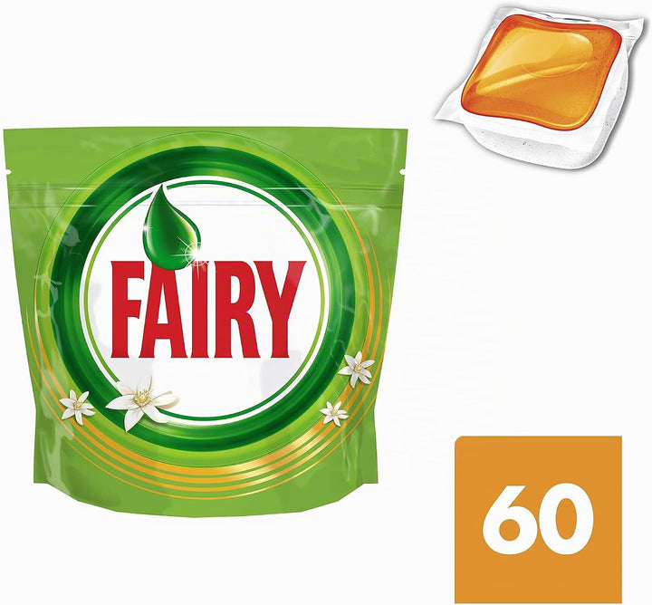 Fairy Todo En 1 Naranja Lavavajillas 60 Cápsulas