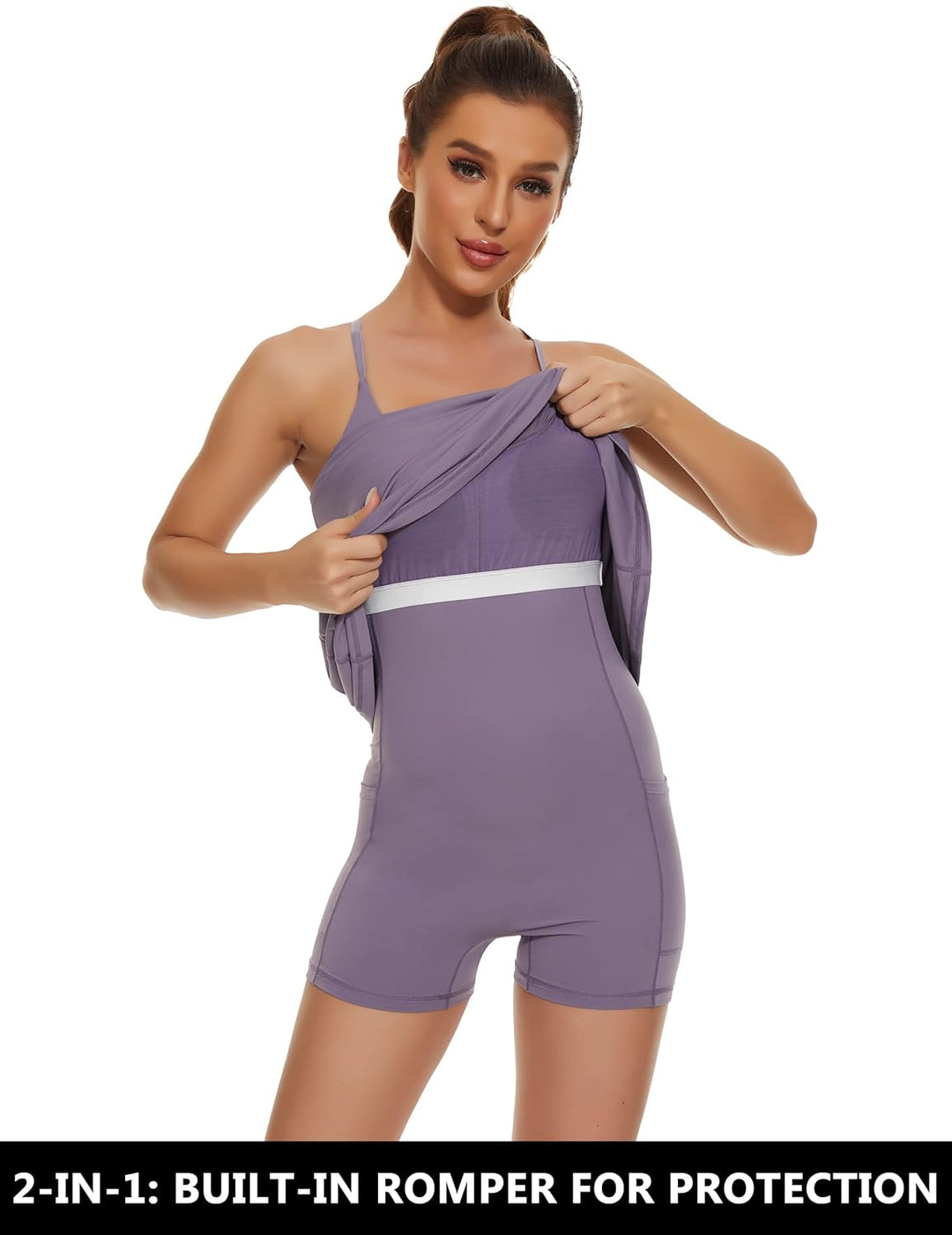 Desol Damen-Tenniskleid, Golf-Trainingskleid mit integrierten BH- und Shorts-Taschen, sportliche Tra