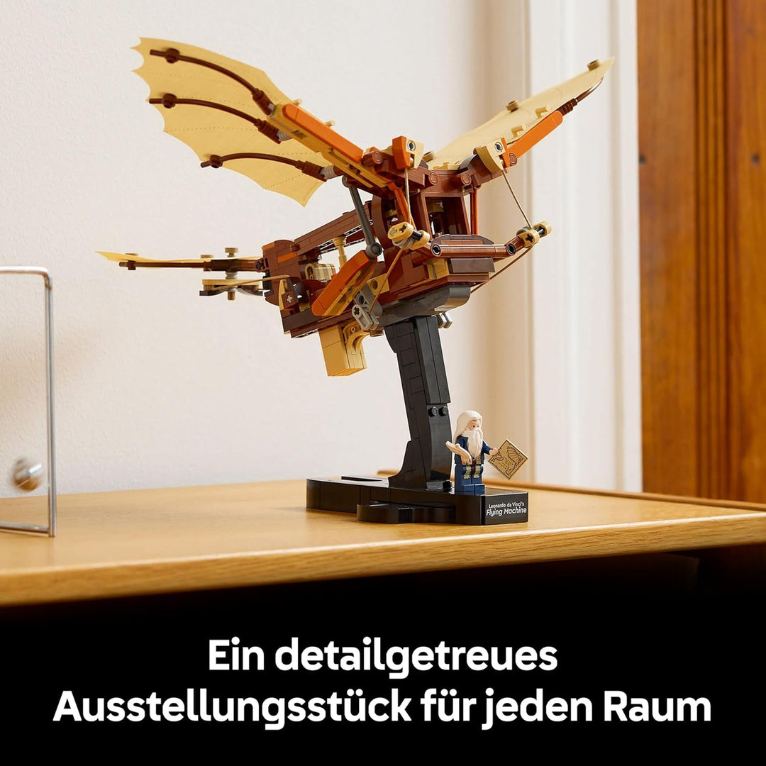 LEGO Icons Leonardo da Vincis Fluggerät mit schlagenden Flügeln - Inklusive Minifigur & Ständer - Ba