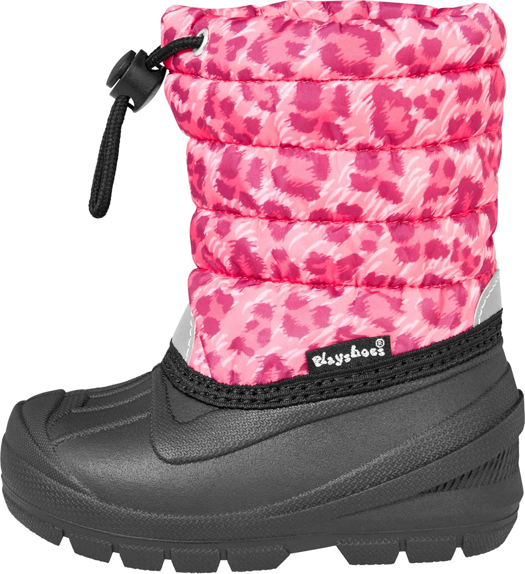 Playshoes Mädchen Kinder Winter-Bootie Schneeschuh Outdoor Winterstiefel Leo Print 20/21 EU, Leo Pri