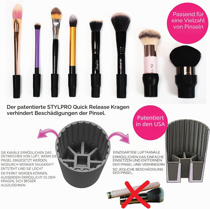 STYLPRO Elektrischer Make-up-Pinselreiniger & Trockner - Reinigt und trocknet gründlich in 30 Sekund
