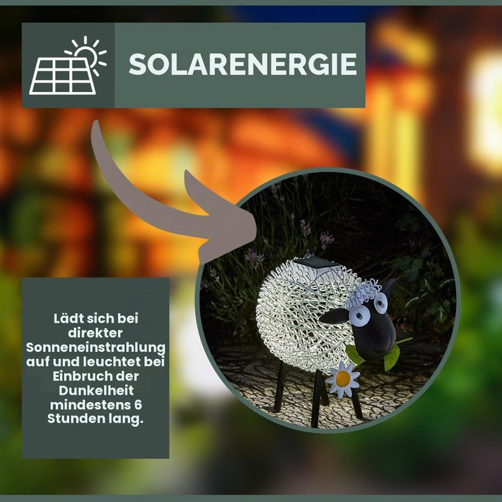 Gartenmile: Solare beleuchtete Schafe, LED-Lichter, Neuheiten Solar-Gartenleuchten, Tierornamente De