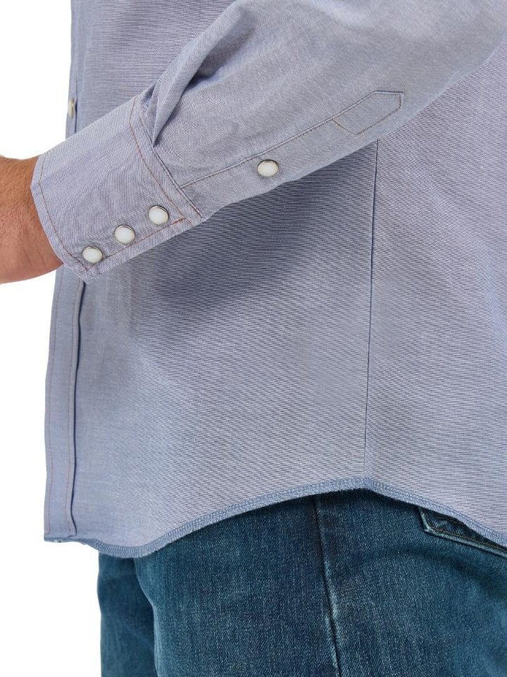 Wrangler Herren Western-Arbeitshemd, langärmelig, mit Druckknöpfen, verwaschenes Finish Hemd 15.5" H